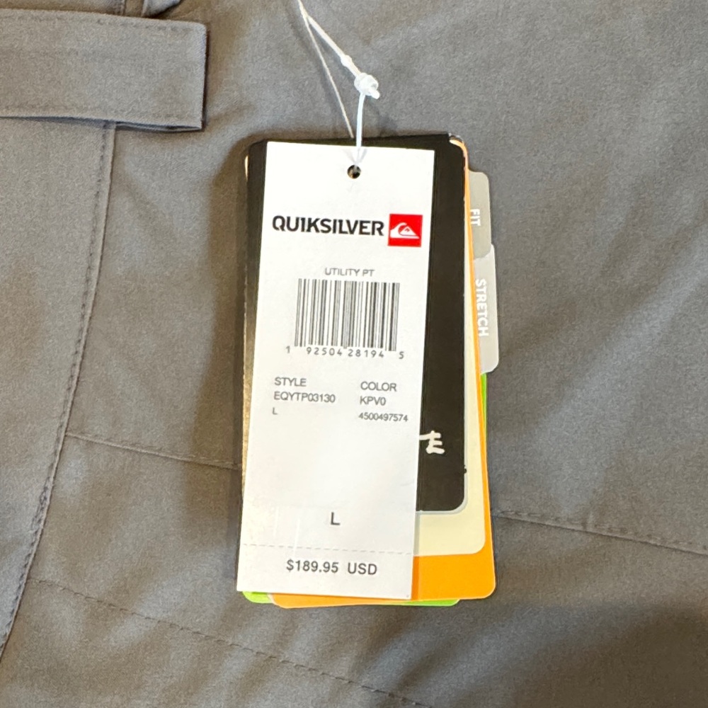 Quiksilver Men's Cargo Ski Pants in Gray - Picture 3 of 4